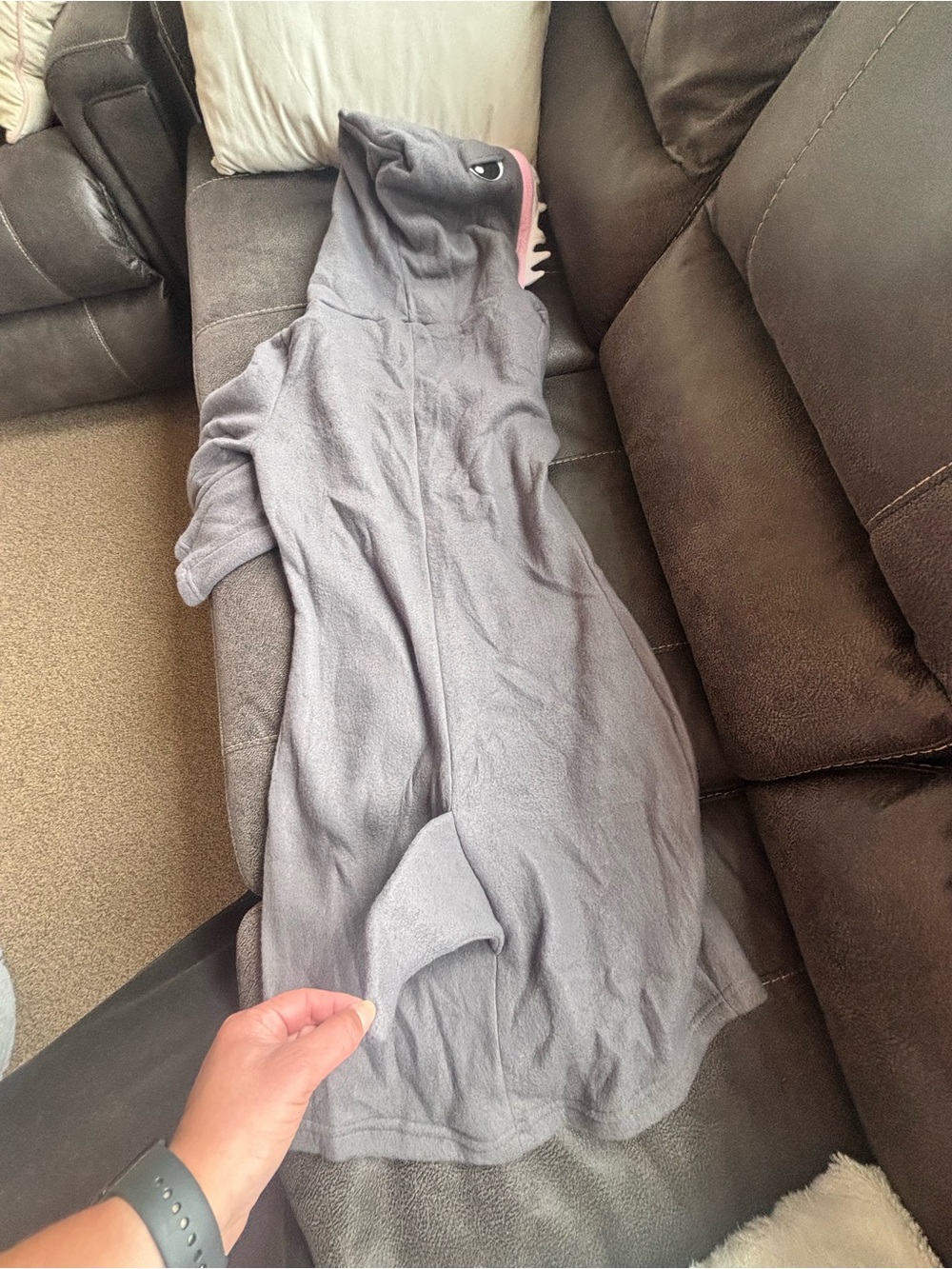Leg Avenue Cozy Shark Hooded Dress - Gray Halloween Costume - Picture 6 of 8